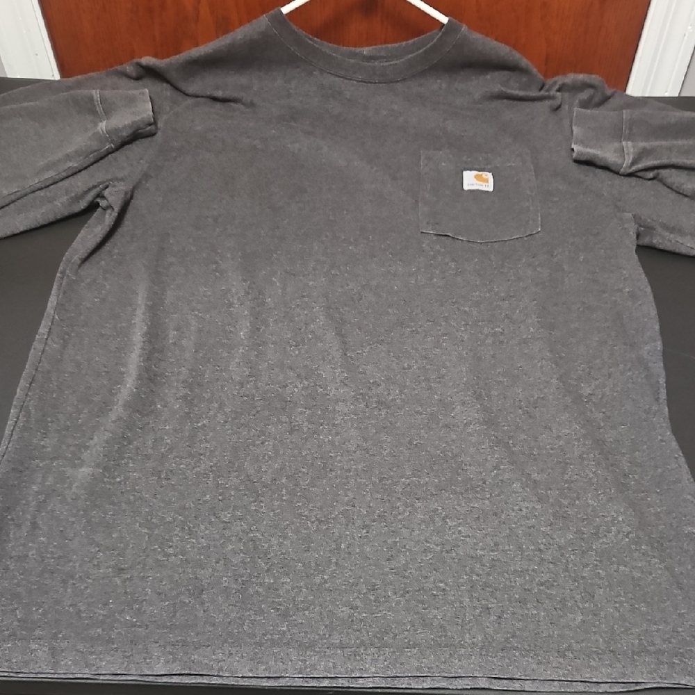 Carhartt Men's Dark Gray Long-Sleeve Pocket Tee